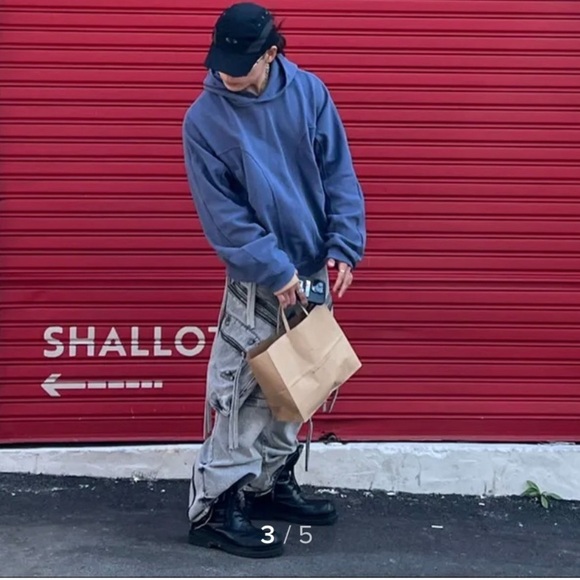 Grailz Geometry Men’s Blue Hooded Button Up Sweatshirt w Pockets. Size M - Picture 4 of 16